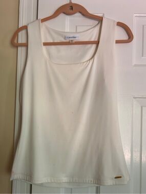Calvin Klein White Scoop Neck Tank Top